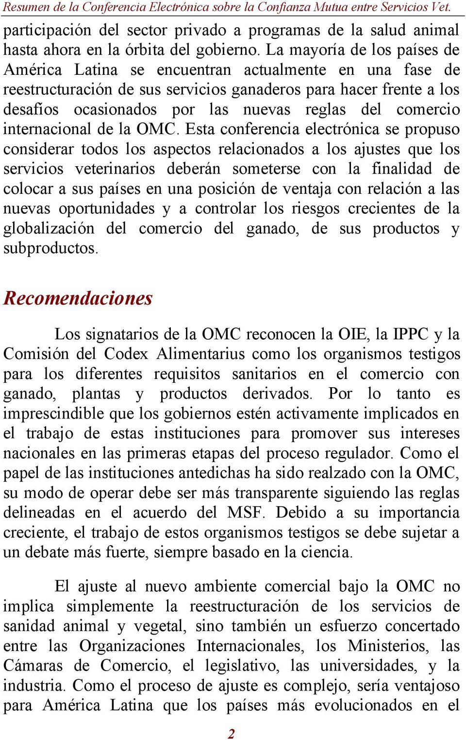 comercio internacional de la OMC.