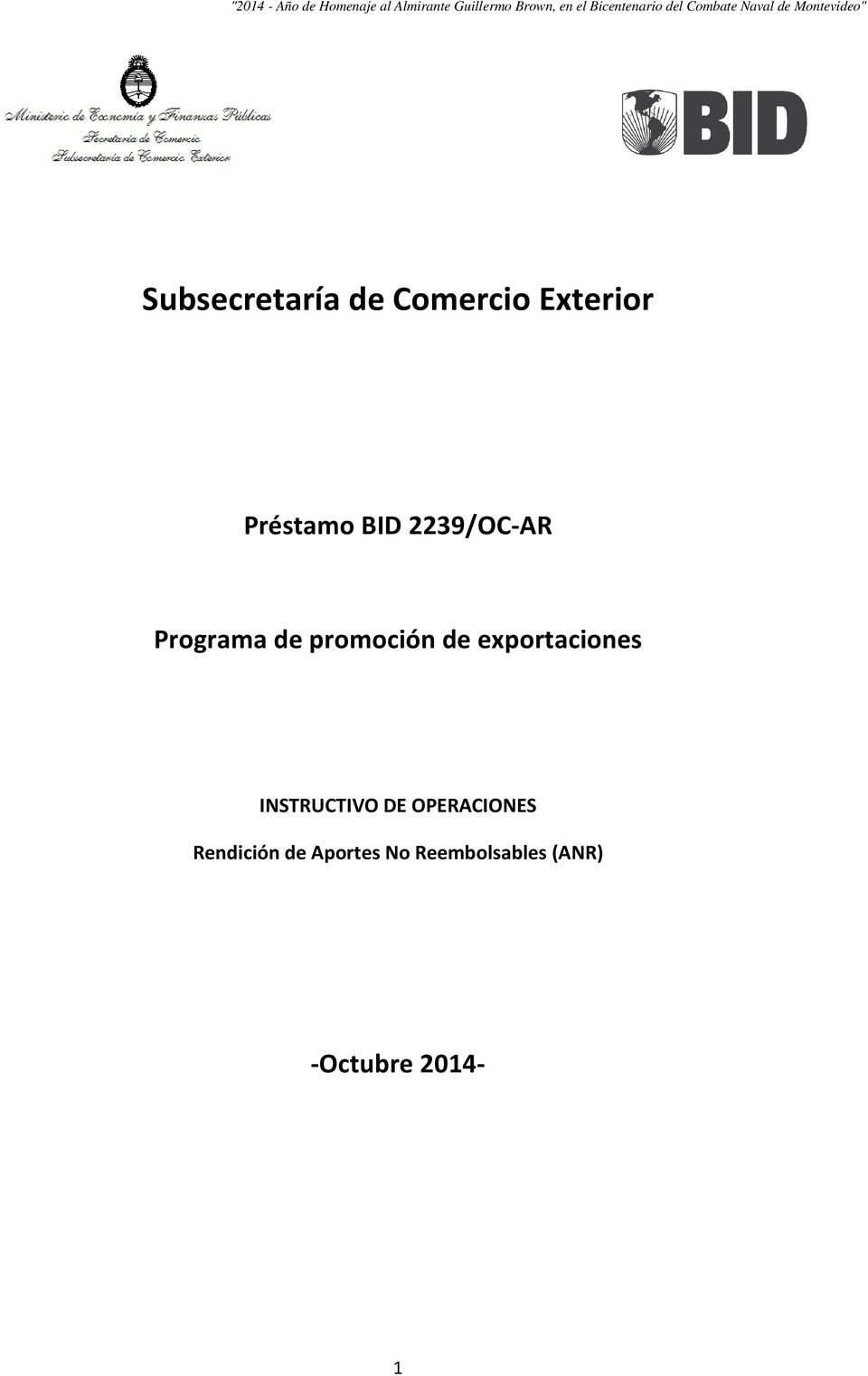 exportaciones INSTRUCTIVO DE OPERACIONES