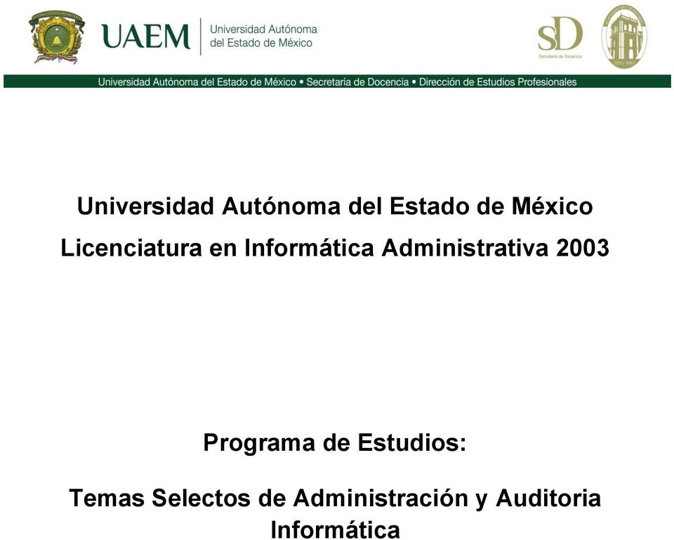 Administrativa 2003 Programa de Estudios: