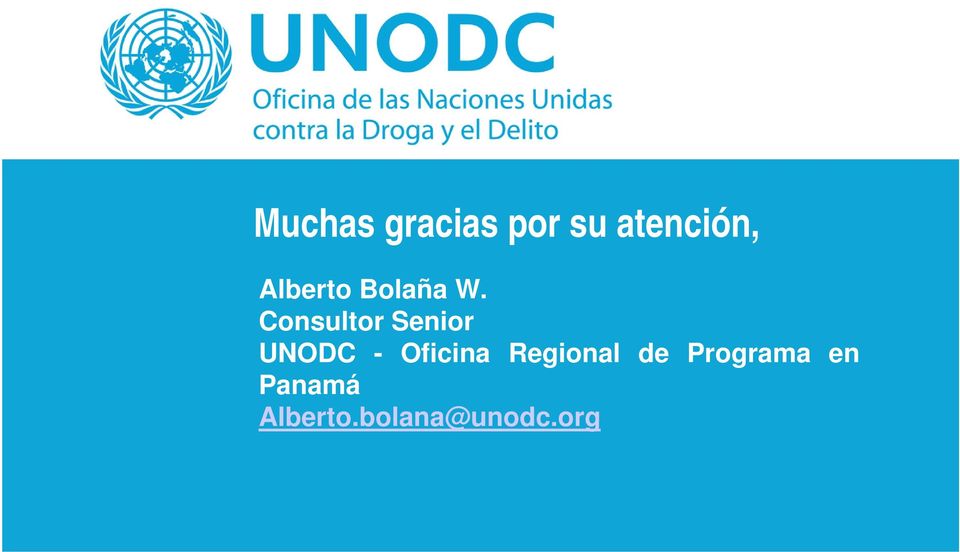 Consultor Senior UNODC - Oficina