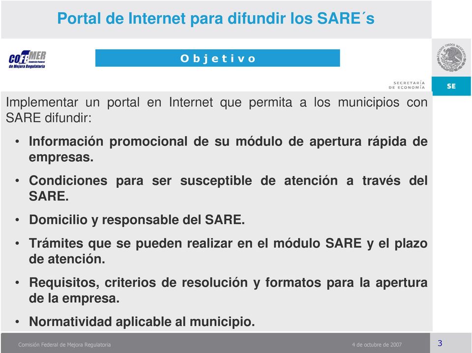 Domicilio y responsable del SARE. Trámites que se pueden realizar en el módulo SARE y el plazo de atención.