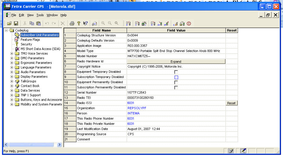 IC-PEM-0 En la siguiente pantalla se habilitan los distintos parámetros que de desean usar por el usuario