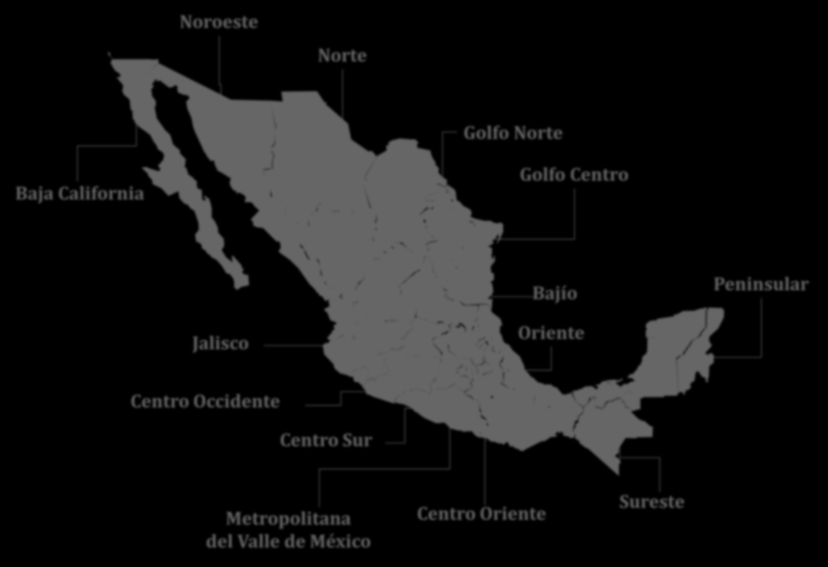 Estructura Regional FIDE Noroeste Norte 14 Delegaciones Regionales 50 Oficinas de Atención Golfo Norte Baja California Golfo