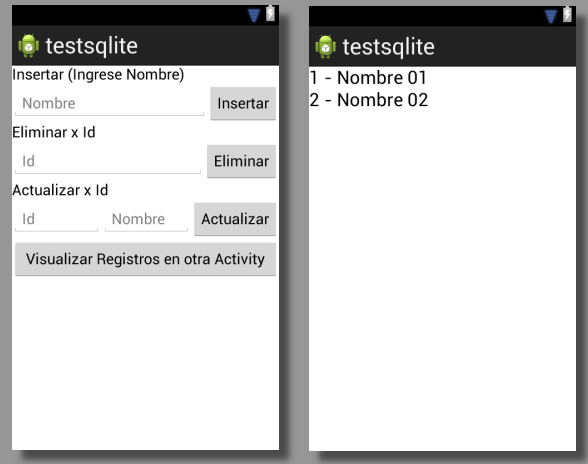 DESARROLLO Desarrollar una aplicación Android que tengo dos activities En la primera activity se deben mostrar una serie de campos para dar de alta un registro en la Tabla Alumnos, cuya estructura es