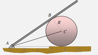 7. Una barra homogénea de pero P = 90N y longitud L se mantiene en equilibrio apoyada por su extremo A sobre una pared vertical rugosa; su extremo B está unido a un cable fijo a la pared en el punto
