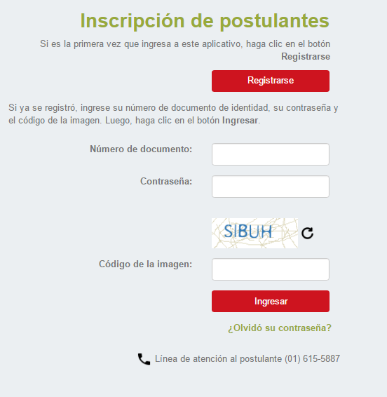 Inicie el proceso de inscripción: ingrese el usuario y contraseña que recibió en el mensaje de correo electrónico.