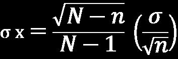 σ x = DESVIACIÓN ESTÁNDAR DE LA MEDIA MUESTRAL Podemos emplear dos ecuaciones para calcular la desviación estándar de la