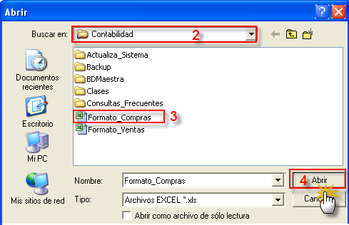 Página : 17 de 27 Nota: Se recomienda que guarde el archivo Excel con la versión del office 2003. Paso 5: Para culminar con la importación realizar lo siguiente desde el sistema VisualCont: 1.