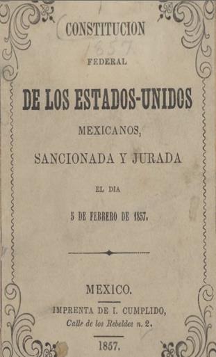 Antecedentes 1857, Constitución Federal de los Estados Unidos Mexicanos Las Leyes de Reforma son un conjunto de leyes expedidas entre 1855 y 1863, durante los gobiernos de Juan Álvarez, Ignacio