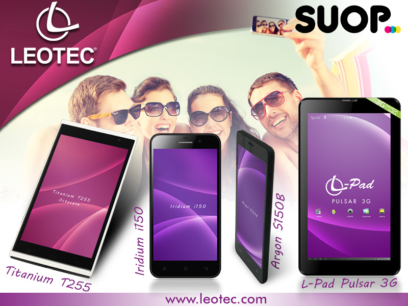 Leotec y Suop te mantienen conectado este verano Leotec, fabricante español de smartphones, tablets y dispositivos electrónicos y Suop Mobile, primer operador de telefonía móvil colaborativa;