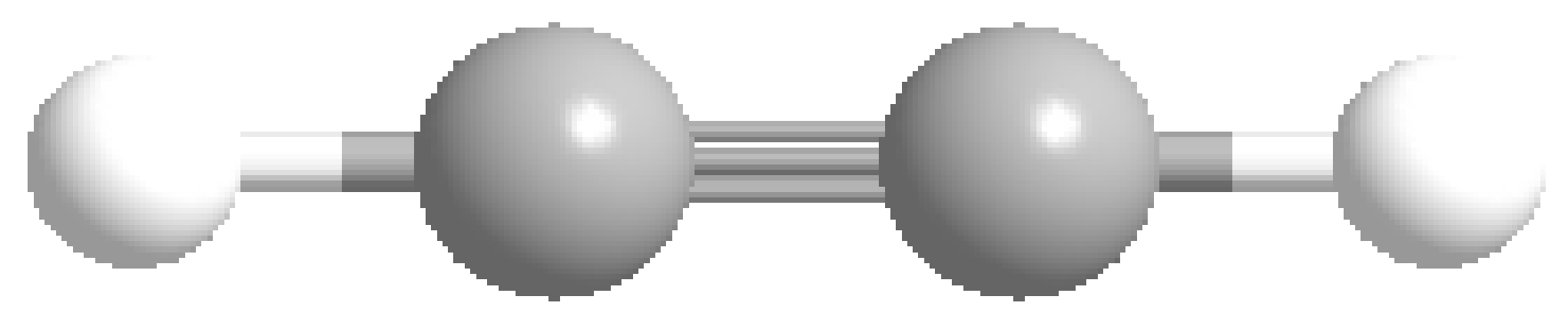 1.2. Representación de las moléculas orgánicas Representaciones de la molécula lineal de acetileno (compuesto con triple enlace carbono-carbono) omparación entre