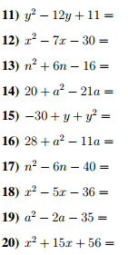 CASO VI: TRINOMIO DE LA FORMA x 2 + bx + c Expresiones como x 2 + 5x +6, a 4 + 3a 2-10, son trinomios de la forma x 2 + bx + c. Los trinomios de esta forma tienen las siguientes características: 1.