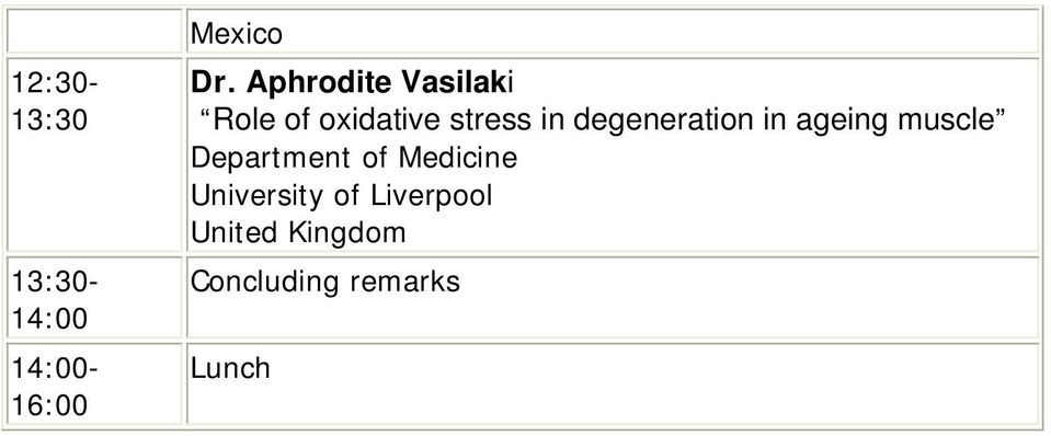 degeneration in ageing muscle Department of Medicine