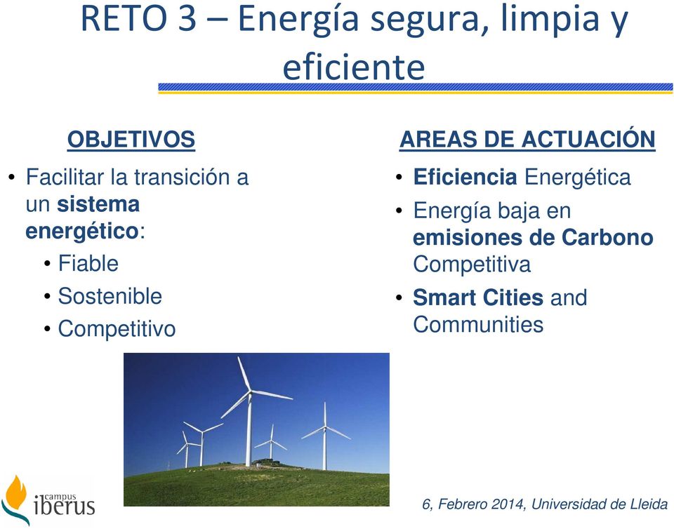 Competitivo AREAS DE ACTUACIÓN Eficiencia Energética Energía