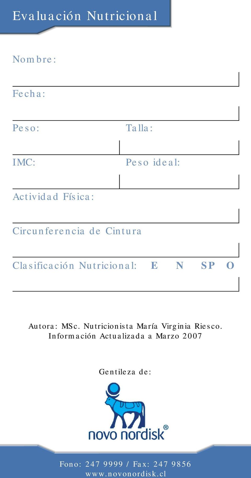 SP O Autora: MSc. Nutricionista María Virginia Riesco.