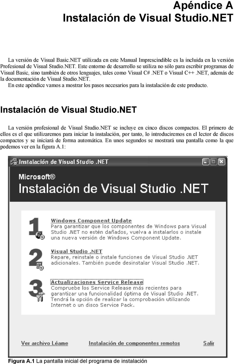 NET La versión profesional de Visual Studio.NET se incluye en cinco discos compactos.