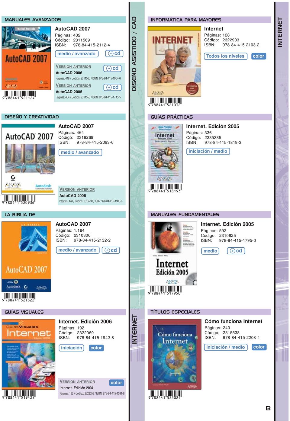 AutoCAD 2007 Páginas: 464 Código: 2319269 ISBN: 978-84-415-2093-6 Internet.