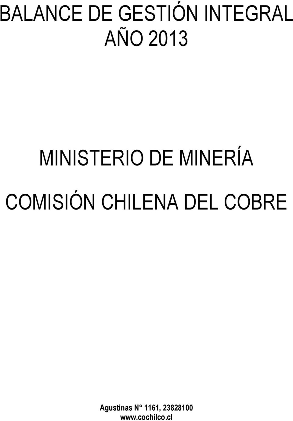 COMISIÓN CHILENA DEL COBRE