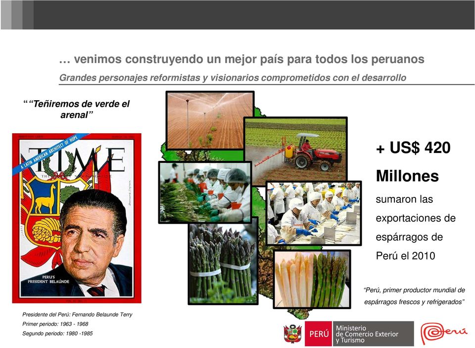 las exportaciones de espárragos de Perú el 2010 Perú, primer productor mundial de espárragos frescos