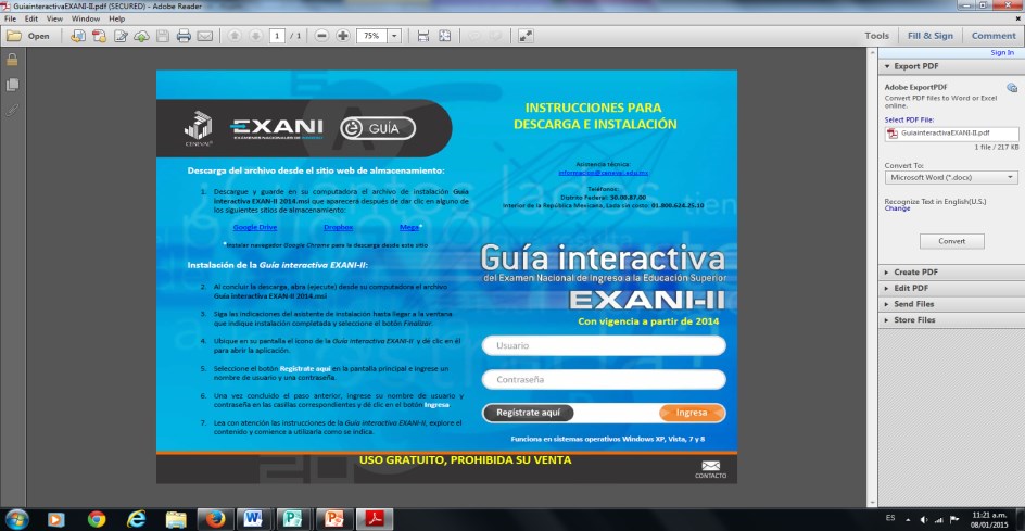 Descarga la Guía del EXANI II -Deberás ingresar al siguiente link: http://utj.edu.mx/finanzas/guia%20de%20examen/guia%20exani-ii.