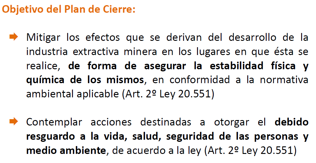 Estrategia Ley de Cierre de Faenas Mineras 20.551 Art.