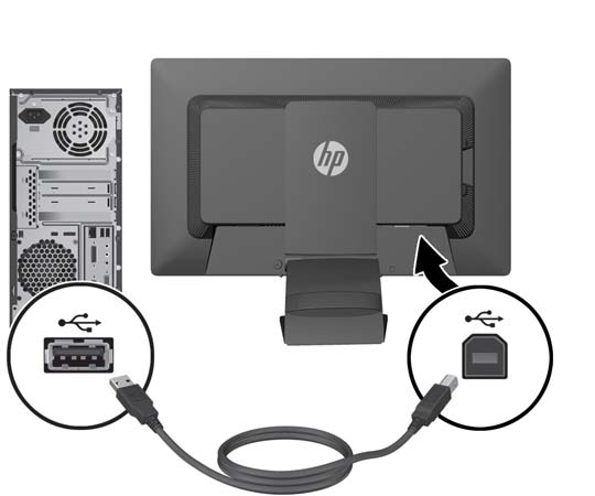 4. Conecte un extremo del cable USB suministrado en el conector USB del concentrador que se encuentra en la