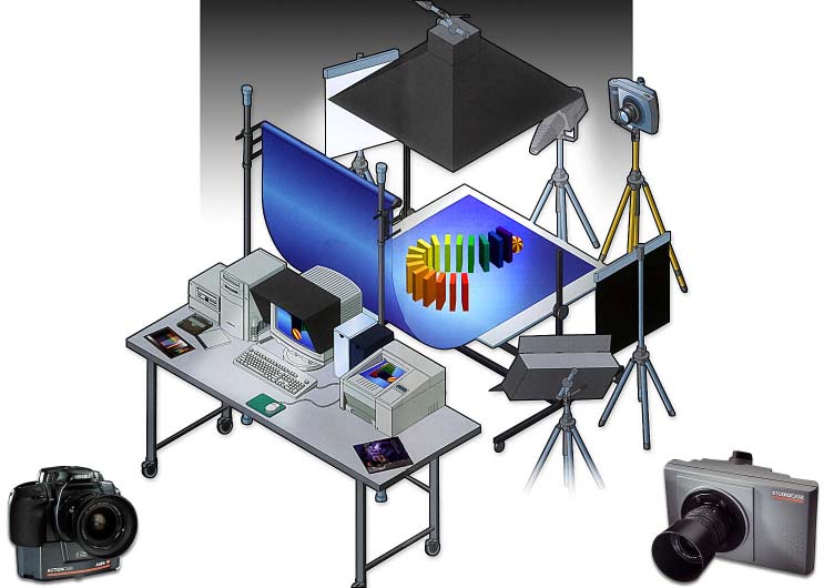 El Estudio Digital: Iluminación y accesorios. Cámaras. Ordenador. Dispositivos de almacenamiento. Software. Dispositivos de pruebas.