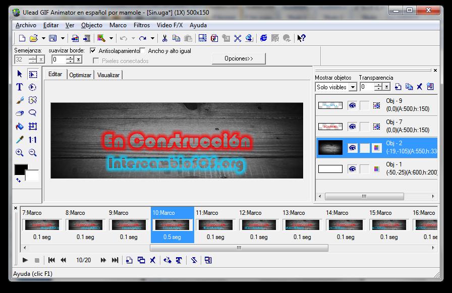 Ulead Gif Animator 5 en Español + Xenofex 2 Plug-in - PDF Descargar libre