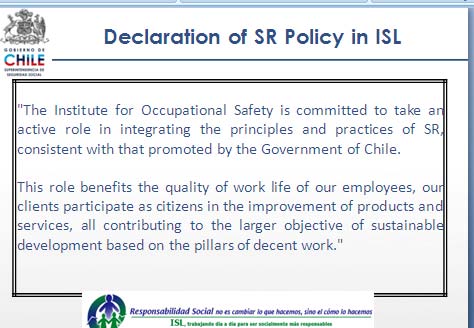 Promoción de nuestras Buenas Prácticas Nuestro caso fue mencionado en la ponencia Avances del Gobierno Chileno en RS, realizada por el Gobierno