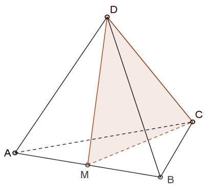 Halla los volúmenes de los tetraedros AMCD y MBCD.