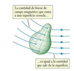 Ley de Gauss del campo magnético Las líneas de campo magnético siempre forman ciclos cerrados, lo cual se expresa matemáticamente: El