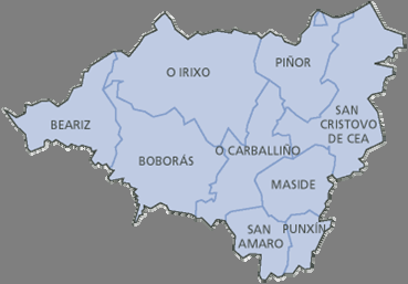 Para llegar a este municipio sólo hay que tomar la carretera N-525 que une Santiago de Compostela con la ciudad de Ourense.