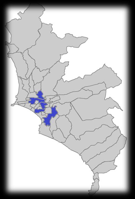 Localización geográfica de la demanda en la Provincia de Lima (*) C. Lima 23% Rímac 11% La Victoria 7% S. Surco 8% S.