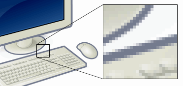 2. CONCEPTO Ampliando lo suficiente una imagen digital (zoom) en la pantalla de una computadora, pueden observarse los píxeles que componen la imagen.