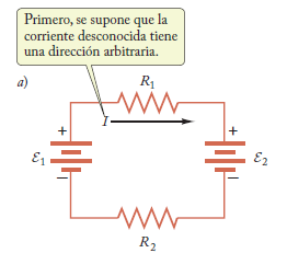 Ejemplo: circuitos de una malla Elección de una trayectoria de