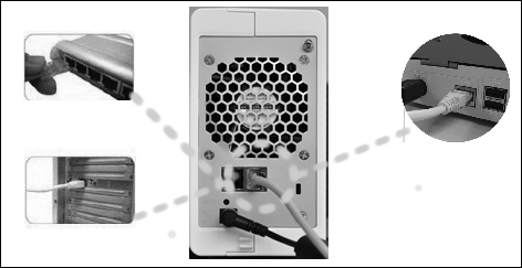 ENCIENDA EL SERVIDOR 1. Conecte el adaptador de alimentación de CA al servidor y conecte el cable de alimentación de CA a la toma de alimentación. 2.