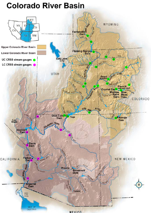 Agua Asignada: Cuenca Alta: 9,251 hm 3 Cuenca Baja: 9,251 hm 3 México: 1,850