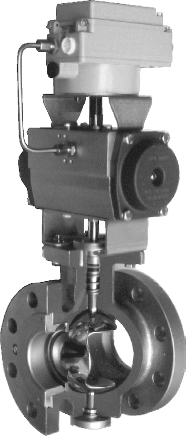 Válvula de control de sector de bola con accionamiento neumático Tipo 3310/BR 31a y Tipo 3310/3278 Aplicación Válvula de control para la regulación de procesos e instalaciones industriales nominal 1
