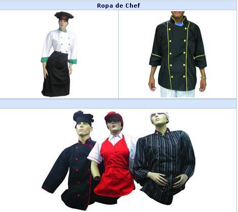 Confección de ropa de Chef en variados modelos, Camisacos de Chef, mandiles cortos y largos.