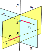 Geometía del espacio: poblemas de ángulos y distancias; simetías 8 44 94 47 6 6 33 58 R,,,,, S,, y 50 50 50 5 5 5 5 5 5 48 80 64 RS =,, 3, 5, 4 5 5 5 3) La ecta pependicula común, que pasa po R y