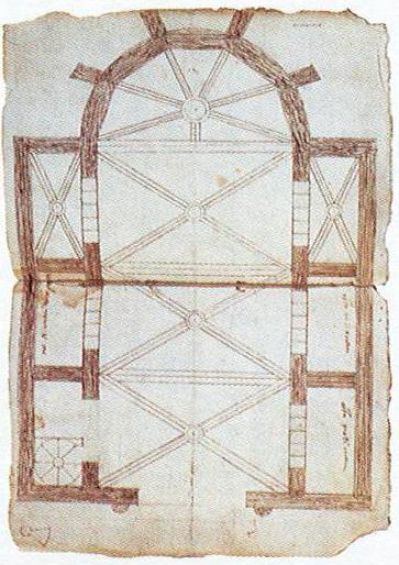 Planta de l església parroquial de Gavà, Barcelona, 6-6-1622 (AHPB) Pere Pomés, Mestre Magí, Antoni Mateu et alter Església