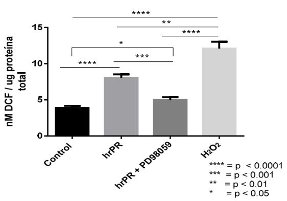 ra 3. PD98059, (un inhibidor de MAPK) previene ento de proteínas profibróticas en células M-1. Figura 4.