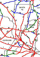 Fuente: Dirección Provincial de Vialidad. A continuación, en el mapa 6.3 se refleja el TMDA (tránsito medio diario anual) para las rutas que atraviesan la provincia de Santa Fe.