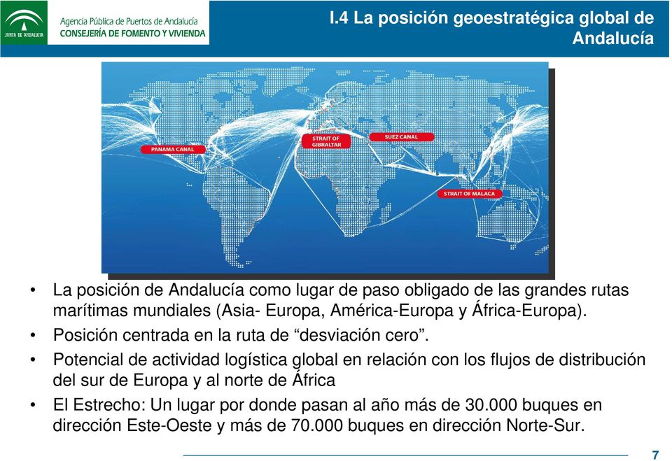 Potencial de actividad logística global en relación con los flujos de distribución del sur de Europa y al norte de África El