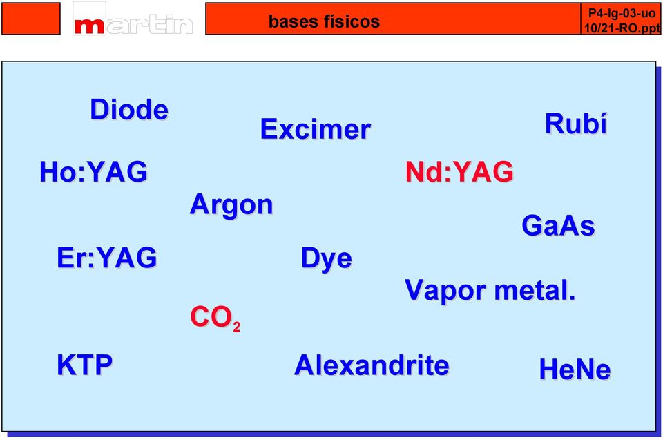 Argon CO 2 Excimer Dye