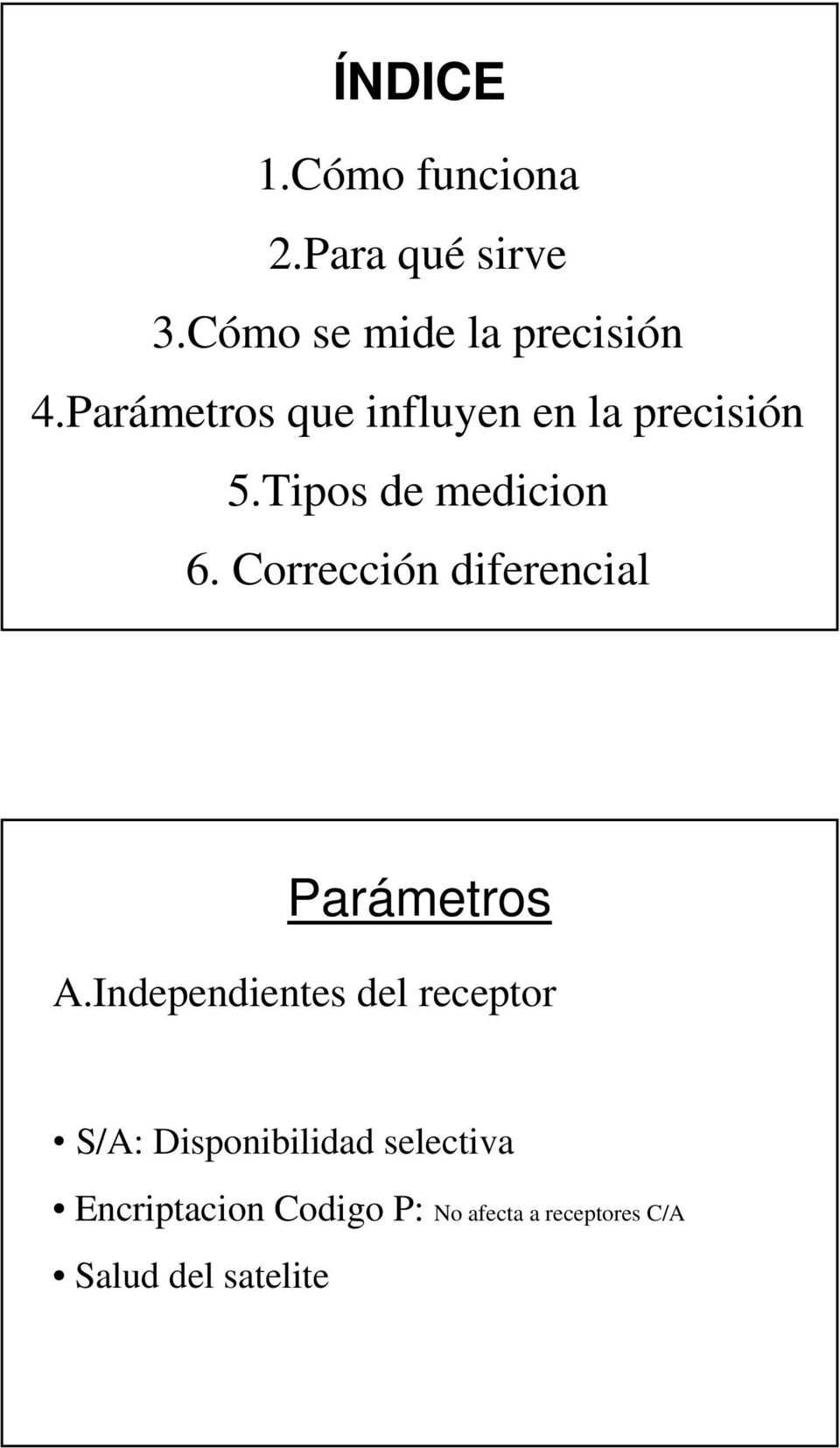 Corrección diferencial Parámetros A.