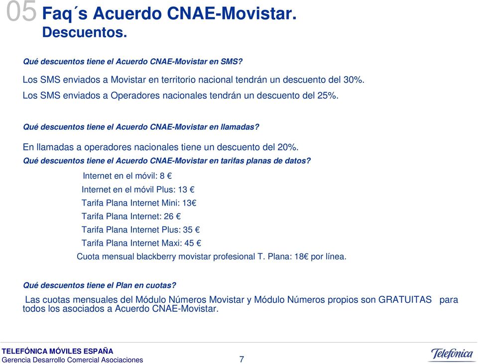 Qué descuentos tiene el Acuerdo CNAE-Movistar en tarifas planas de datos?