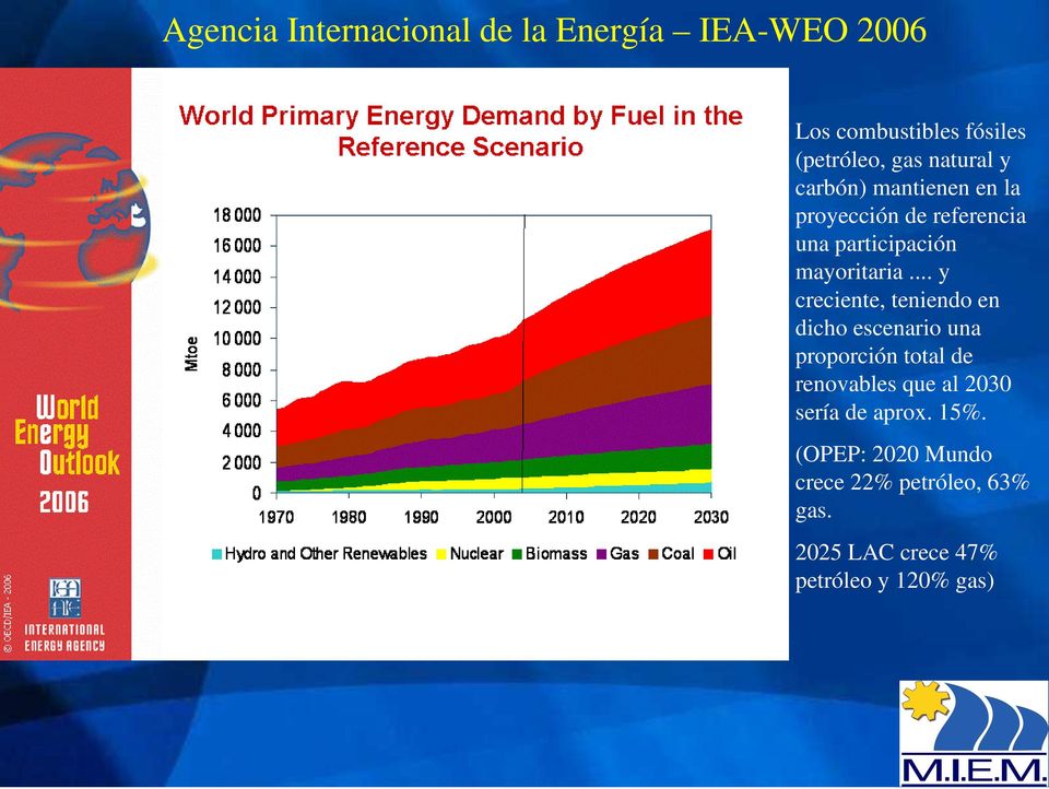 .. y creciente, teniendo en dicho escenario una proporción total de renovables que al 2030