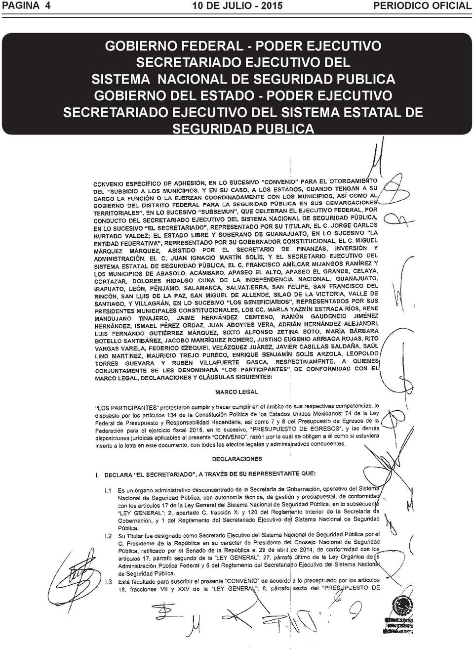 NACIONAL DE SEGURIDAD PUBLICA GOBIERNO DEL ESTADO - PODER