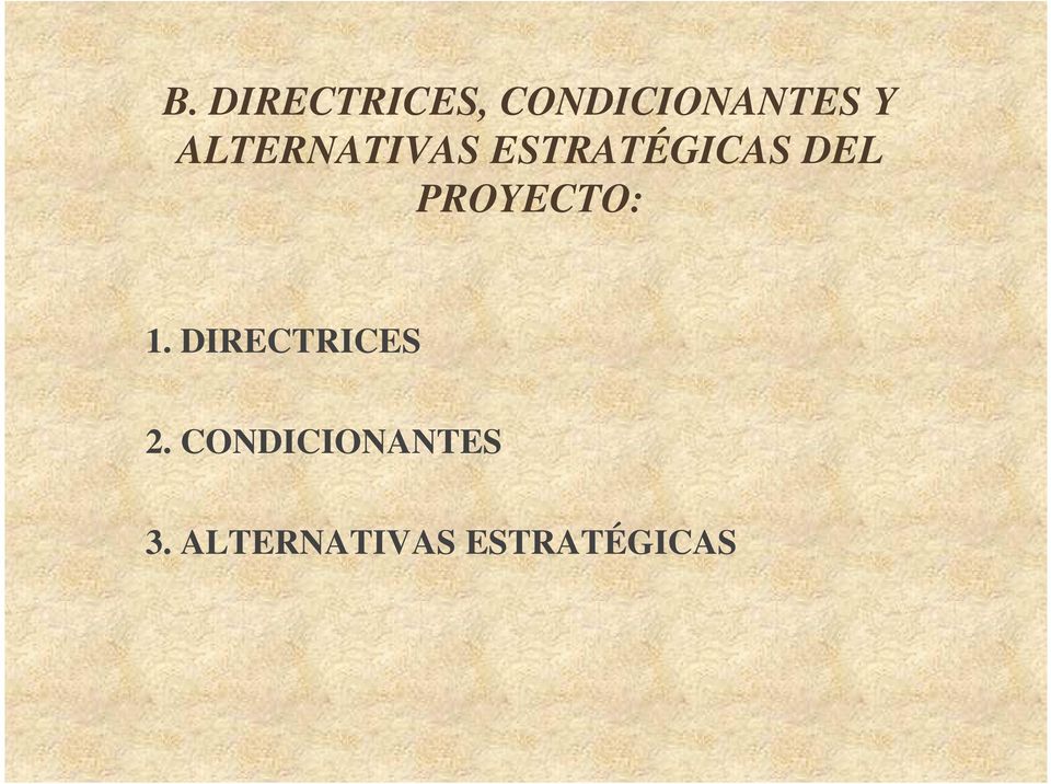 PROYECTO: 1. DIRECTRICES 2.